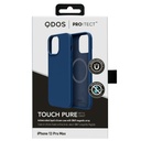 QDOS TOUCH Pure with SNAP Blue for iPhone 12s Pro Max - Soft touch liquid silicone case with antimicrobial treatment and build in magnetic array, compatible with MagSafe Accessories.