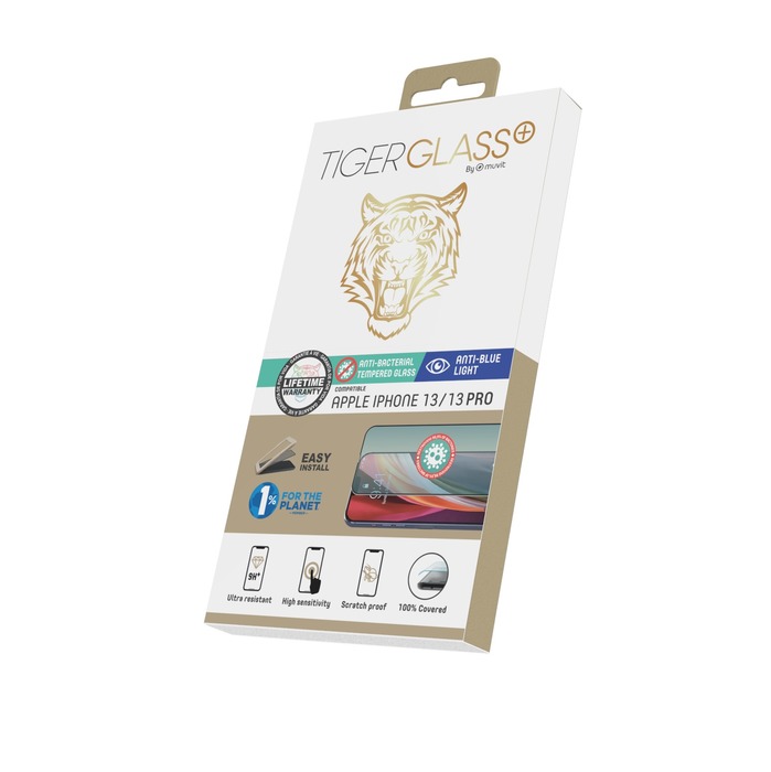 Muvit Sreen Protector Tiger Bleu compatible with iPhone 13 Pro