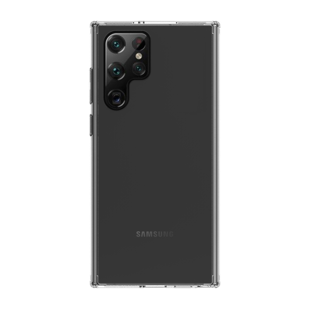 QDOS Hybrid Clear for Samsung S22 Ultra - Clear rigid back with flexible sides.