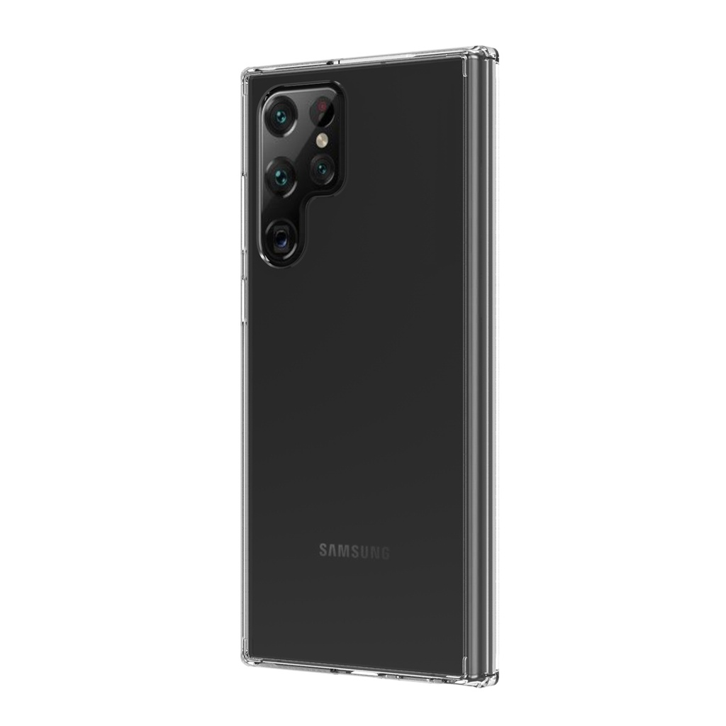 QDOS Hybrid Clear for Samsung S22 Ultra - Clear rigid back with flexible sides.