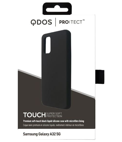 QDOS TOUCH Silicone Black for Samsung A32 5G - liquid silicone case with micro fibre interior