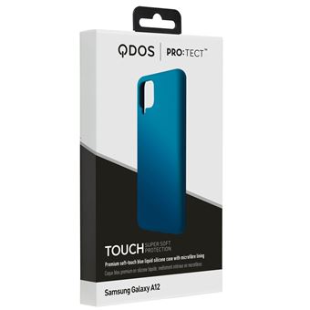 QDOS TOUCH Silicone Blue for Samsung A12 - liquid silicone case with micro fibre interior