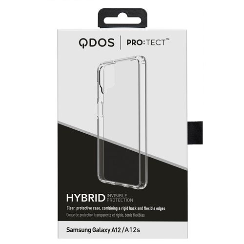 QDOS Hybrid Clear for Samsung Galaxy A12 - Clear rigid back with flexible sides