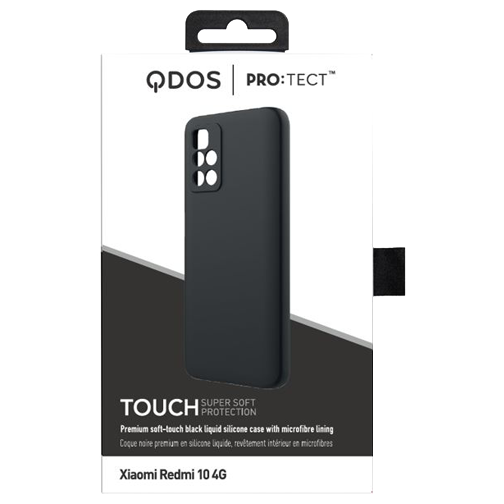 QDOS TOUCH Silicone Black for Xiaomi Redmi 10 4G - TPU case with soft touch liquid silicone coating with micro fibre interior