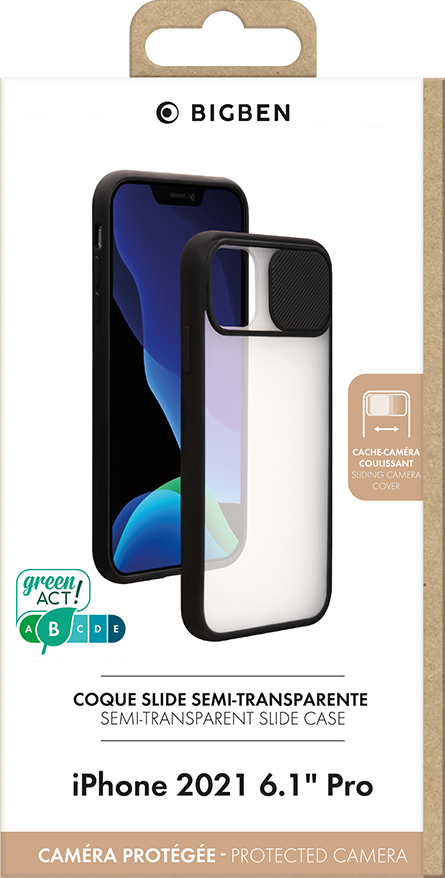 BIGBEN Case SLIDE iPhone 13 Pro - Black - Retail Pack - Sealed