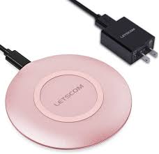Letscom Wireless Charger 15W - Super P with AC Plug US Spec ROSEGOLD