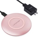 Letscom Wireless Charger 15W - Super P with AC Plug US Spec ROSEGOLD
