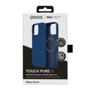 QDOS TOUCH Pure with SNAP Blue for iPhone 13 Pro - Soft touch liquid silicone case with antimicrobial treatment and build in magnetic array, compatible with MagSafe Accessories.