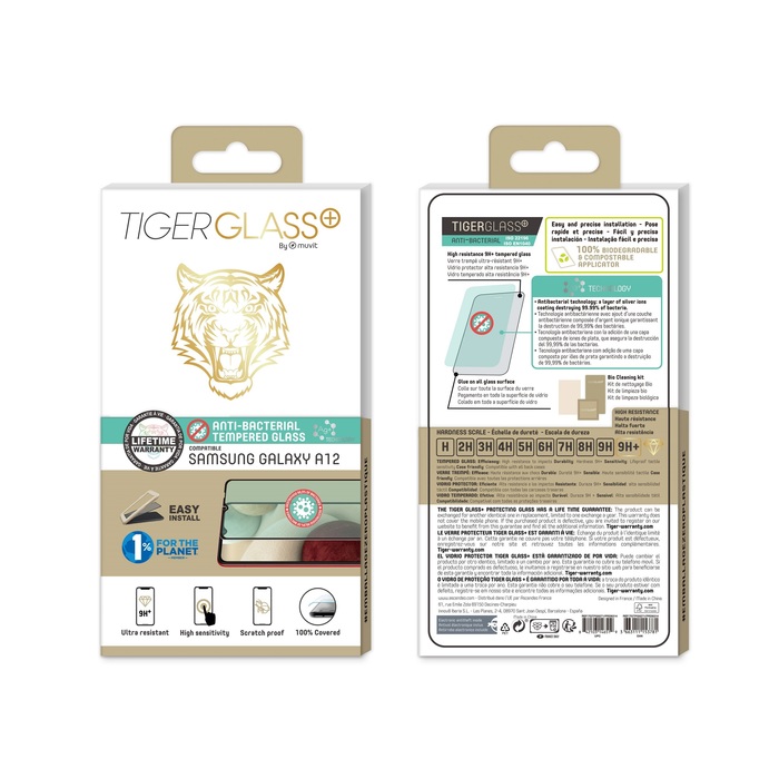Muvit Sreen Protector Tiger compatible with Samsung A12
