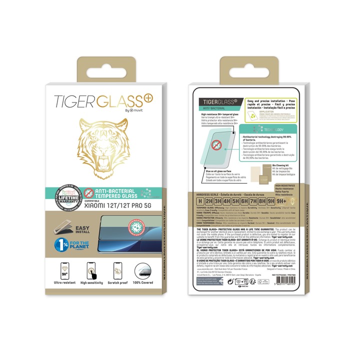 Muvit Screen Protector Tiger compatible with Xiaomi 12T/12T Pro 5G