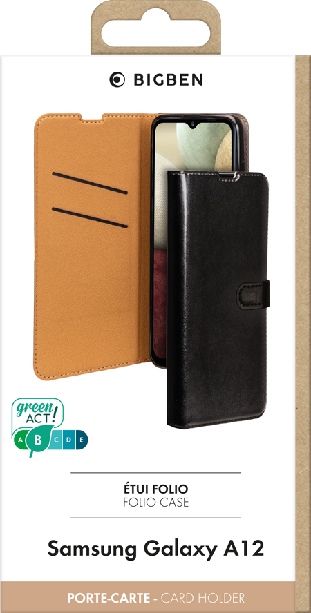 BIGBEN Case Wallet Black for Samsung A12 Black- New - retail Pack - Sealed