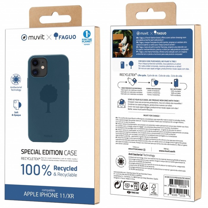 Muvit Case FAGUO IP11/XR BLEU - Retail Pack - Sealed