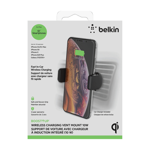Belkin Wireless Charging Vent Mount 10W for Qi Smartphones