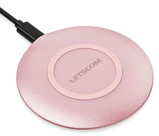 [70146010141] Letscom Wireless Charger 15W - Super P with AC Plug US Spec ROSEGOLD
