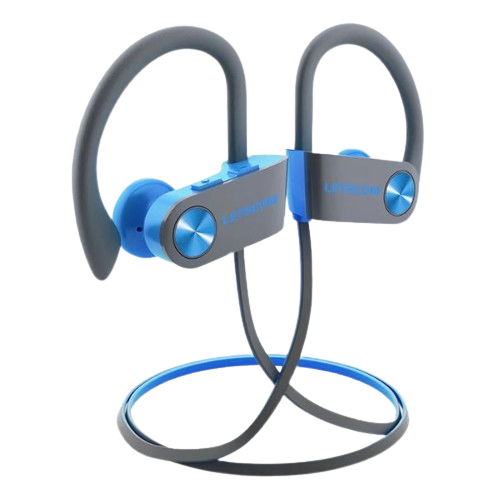 [69146036141] Letscom Wireless Sport Headphone U81-B BLUE GREY in Pouch Bag - Retail Pack - Sealed - New