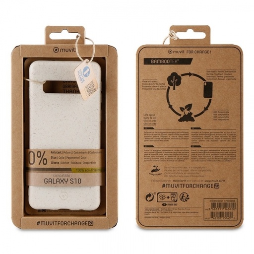 [61157026141] Muvit 100 % Eco-Friendly for Galaxy S10-White