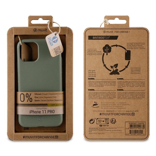 [61157012141] Muvit 100 % Eco-Friendly for iPhone 11 Pro-Green