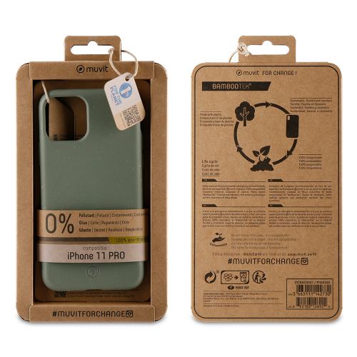 [61157013141] Muvit 100 % Eco-Friendly for iPhone 11 Pro-Transparent