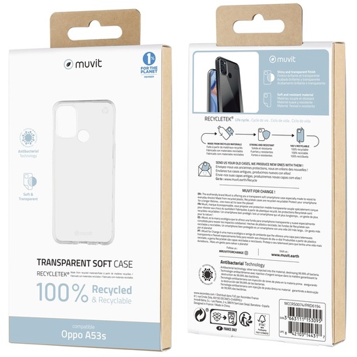 [61157053141] Muvit Case Transparent for Oppo A53S