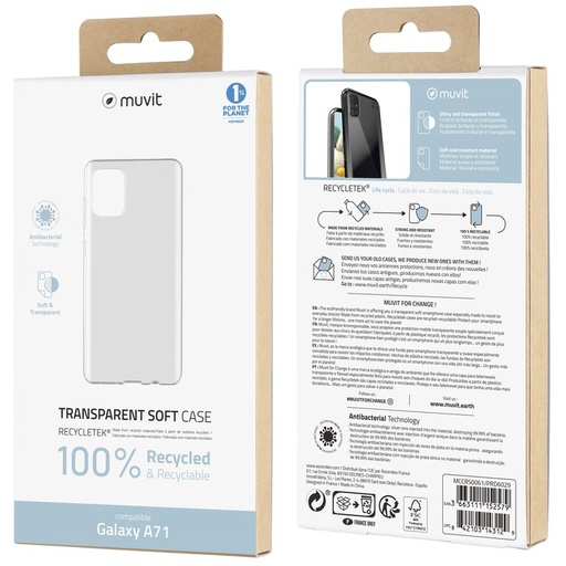 [61157039141] Muvit Soft Case for Galaxy A71-Transparent