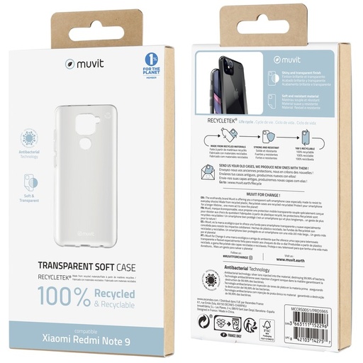 [61157040141] Muvit Soft Case for Redmi Note 9-Transparent