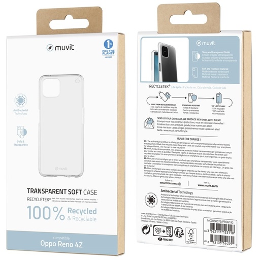 [61157056141] Muvit Soft Case for Reno 4Z-Transparent