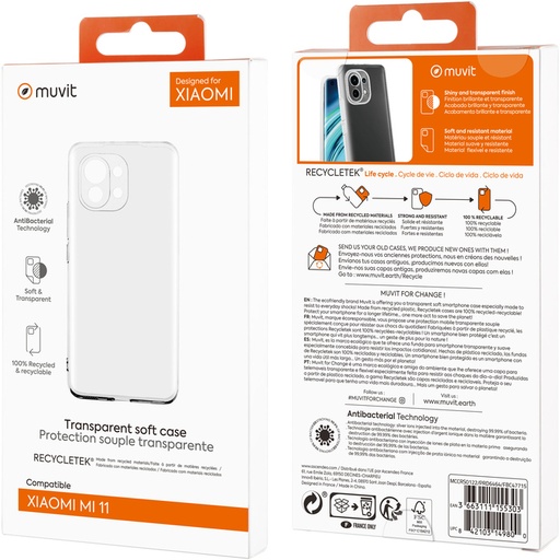 [61157038141] Muvit Soft Case for Xiaomi Mi 11-transparent