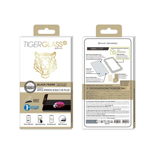 [77157034141] Muvit Screen Protector Tiger Glass compatible with iPhone 6/7/8 Plus