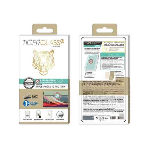 [77157013141] Muvit Screen Protector Tiger compatible with iPhone12 Pro max