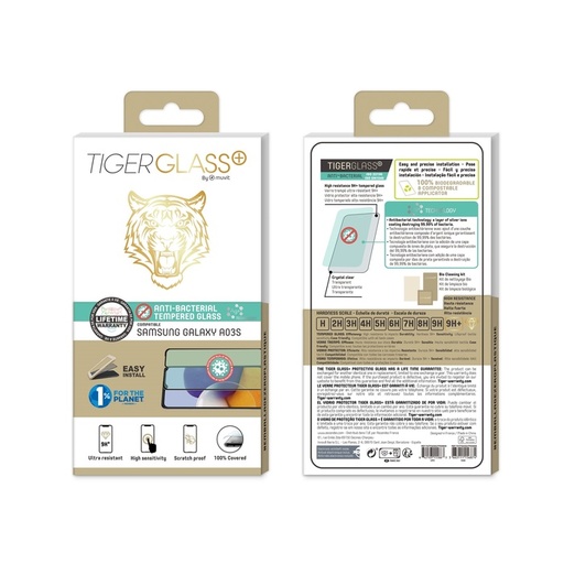 [77157003141] Muvit Sreen Protector Tiger compatible with Samsung A03S