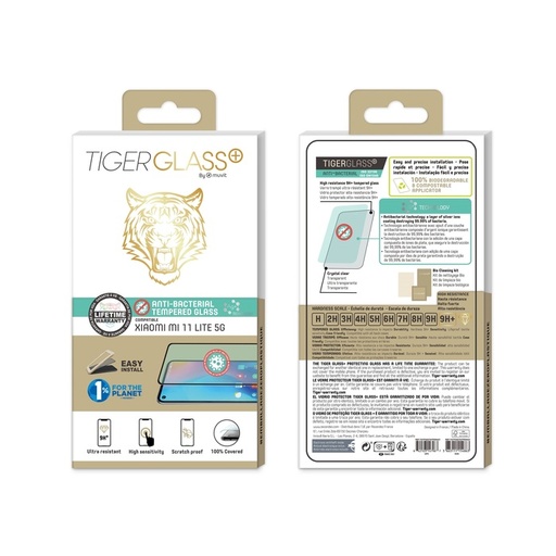 [77157067141] Muvit Screen Protector Tiger Glass compatible with Xiaomi Mi 11 Lite
