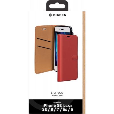 [61159063141] BIGBEN Case Wallet Black for iPhone SE Red - Retail Pack - Sealed