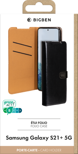 [61159062141] BIGBEN Case Wallet Black for Samsung S21PLUS Black - Retail Pack - Sealed