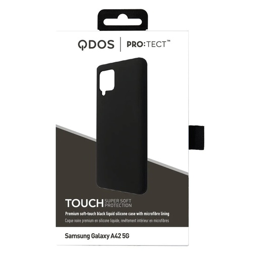 [61154040141] QDOS Touch Soft silicone Case for Galaxy A42 5G - Black - Retail Pack - Sealed