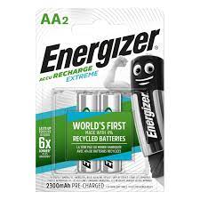 [63193003141] Energizer 1.2V NiMh AA Batteries 2300 mAh Pack 2Rechargables